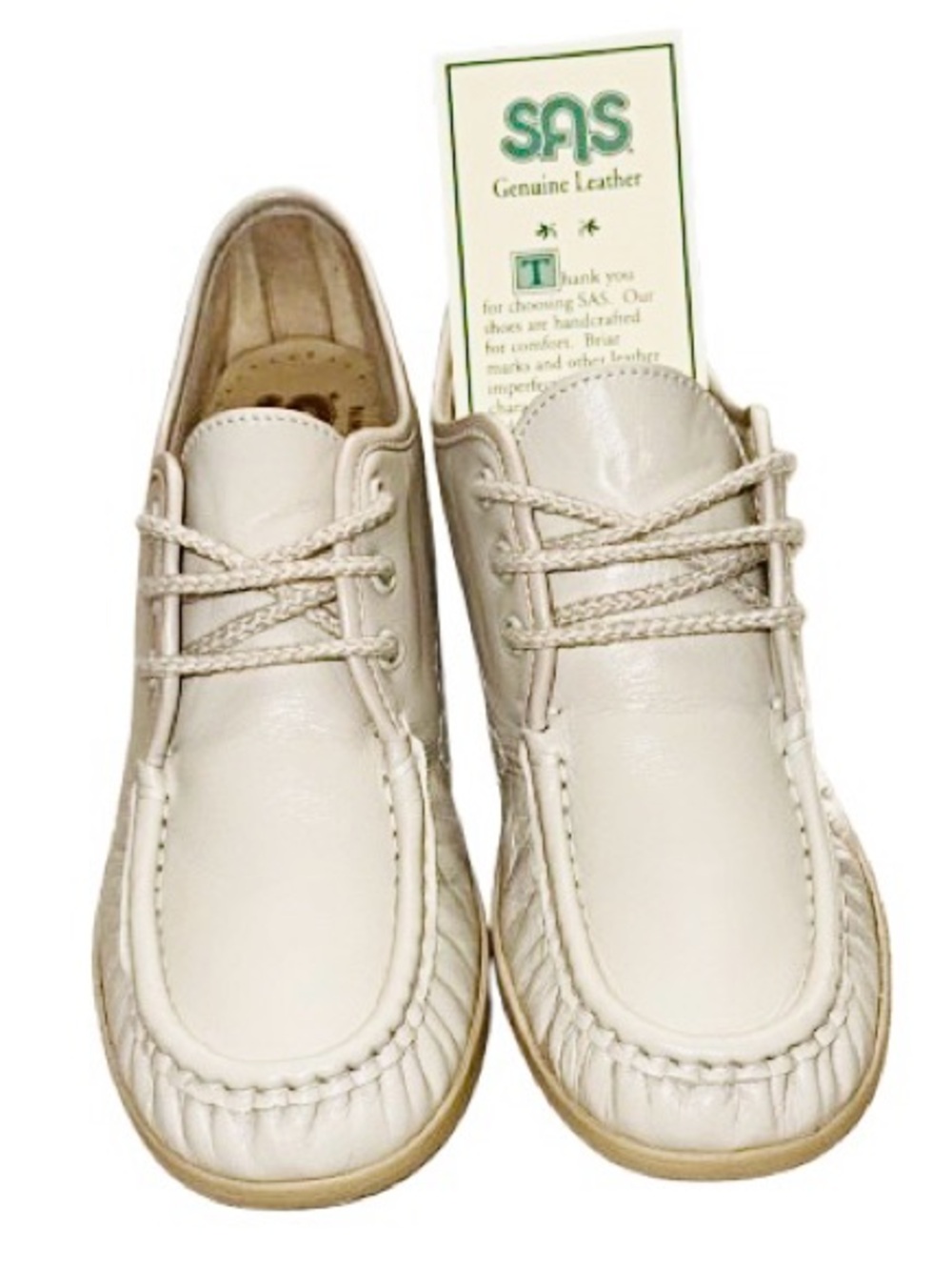 SAS Bounce Handsewn Leather Comfort Oxfords Bone Made in USA | Women's 7.5S